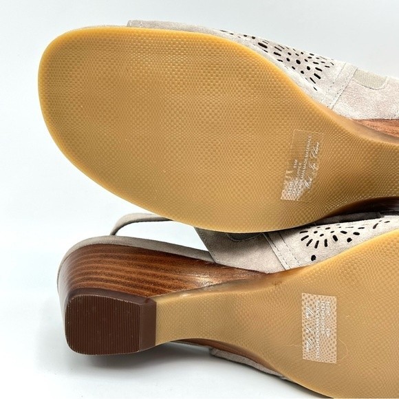 Bella Vita Women Size 8.5 Gray Suede Leather Cutout Open Toe Demi Wedges Shoes - Picture 8 of 12